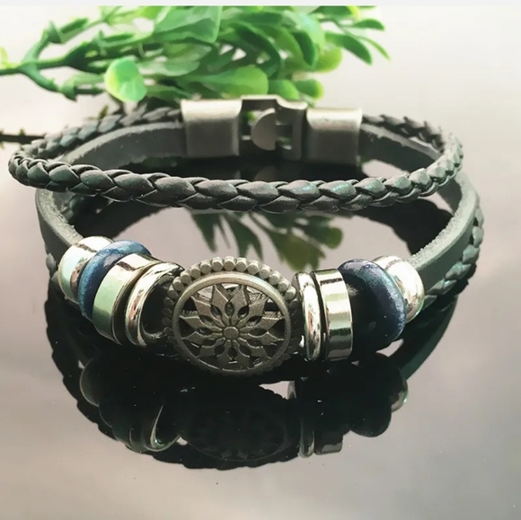 Fashion PU Retro Infinity Charm Wrap Men Bracelet - Picture 6 of 8